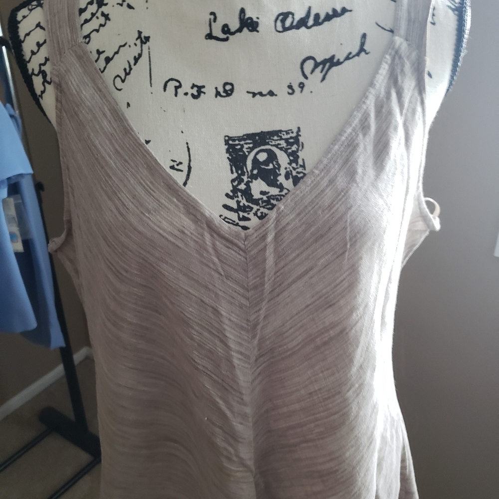 Beige & white linen dress gently used